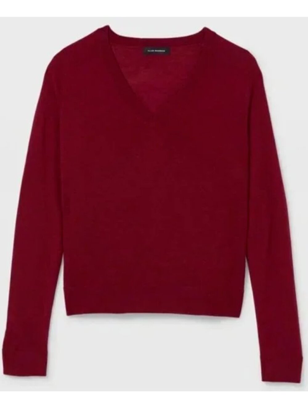 Club Monaco Zaydie V-neck Wool Sweater in Wine Size L - Picture 3 of 10